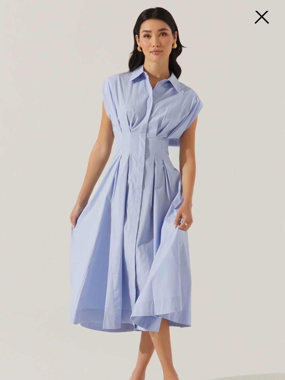 ASTR Beckett Tapered Waist Pleated Dress M NWT
